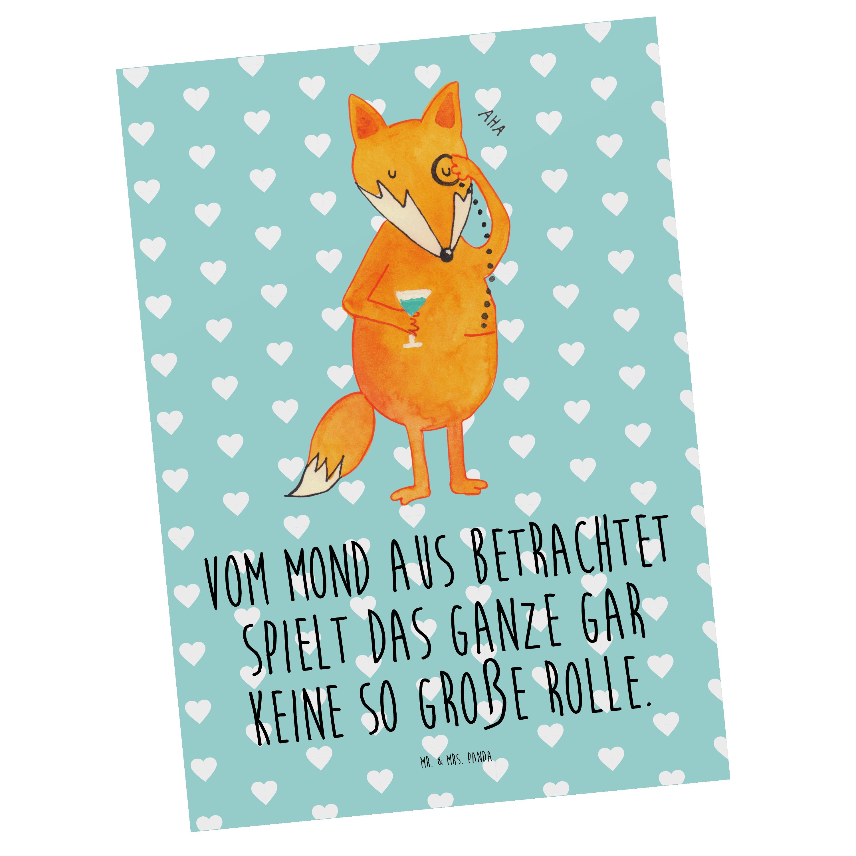 Mr. & Mrs. Panda Postkarte »Fuchs Lord Weiß Geschenk, Spruch lustig